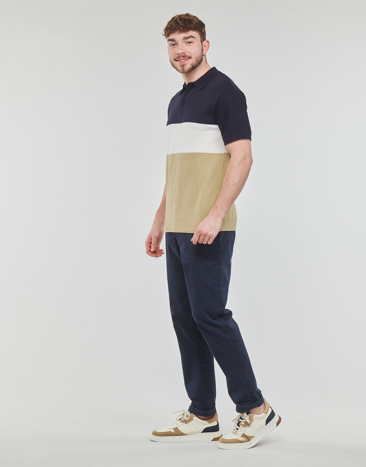 Polo Uomo Selected SLHMATTIS SS KNIT BLOCK POLO B Multicolore