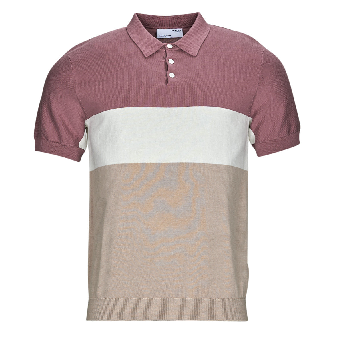 Polo Uomo Selected SLHMATTIS SS KNIT BLOCK POLO B Multicolore