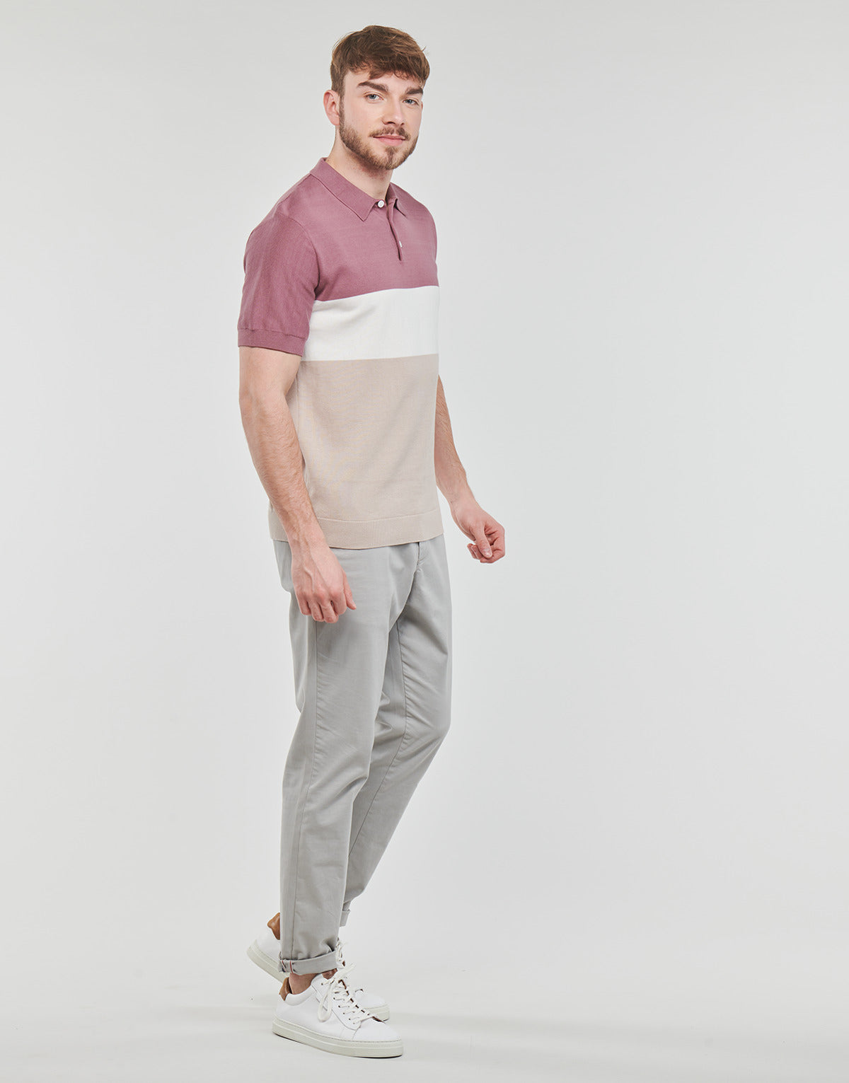 Polo Uomo Selected SLHMATTIS SS KNIT BLOCK POLO B Multicolore