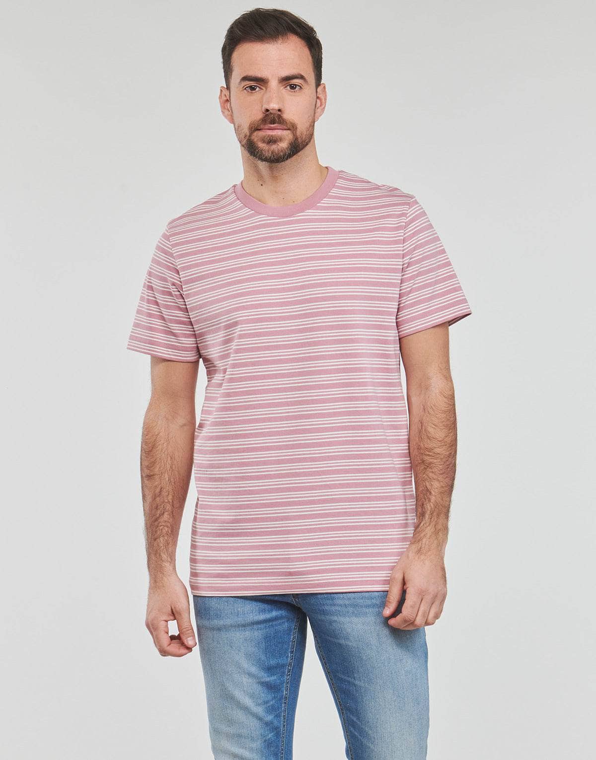 T-shirt Uomo Selected SLHANDY STRIPE SS O-NECK TEE W Multicolore