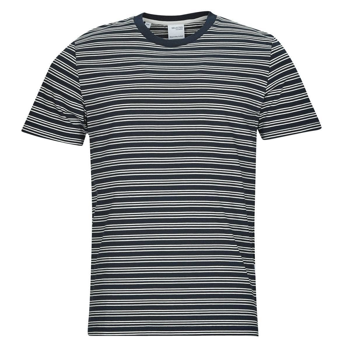 T-shirt Uomo Selected SLHANDY STRIPE SS O-NECK TEE W Multicolore