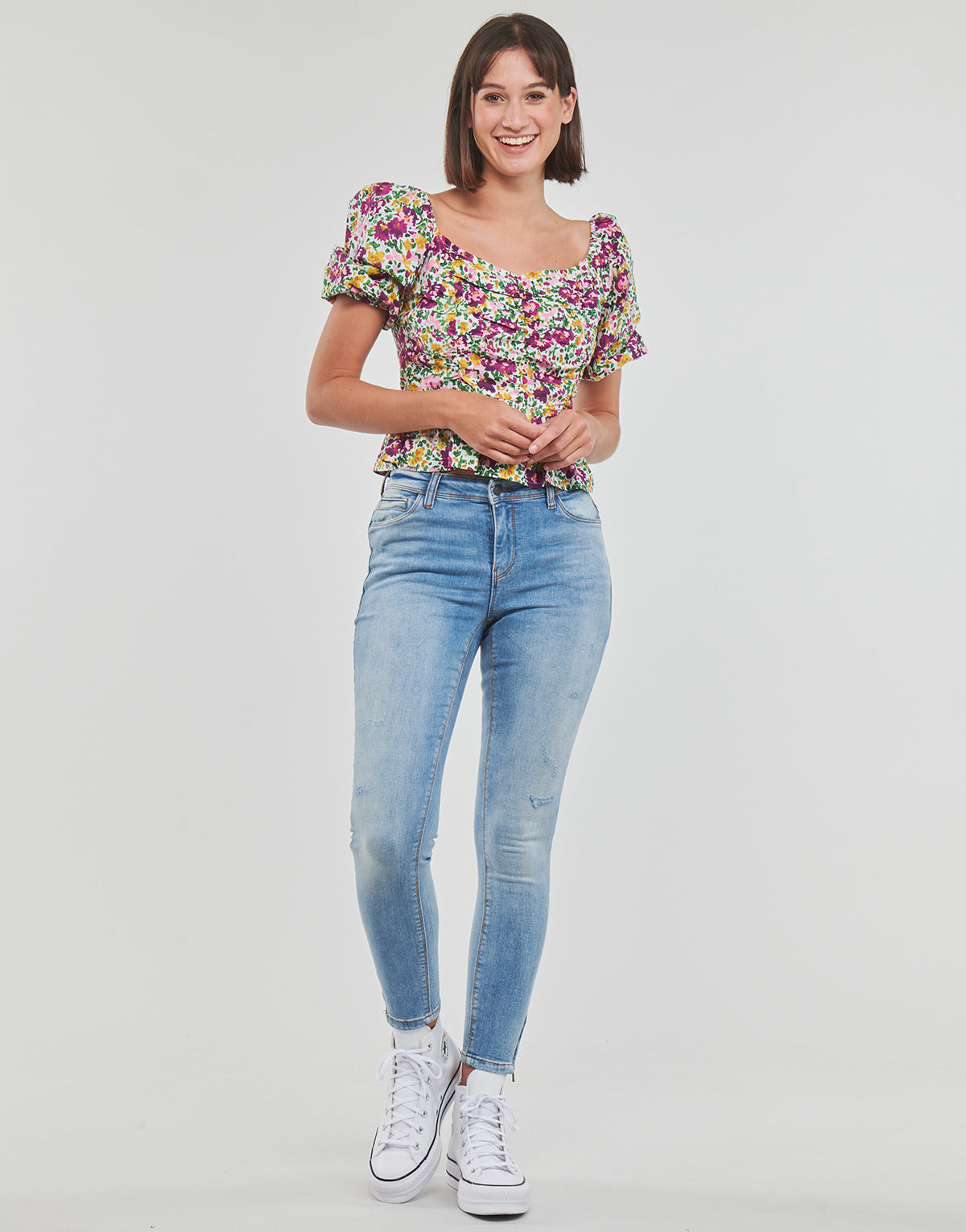 Jeans Slim Donna Noisy May NMKIMMY NW ANK DEST JEANS AZ237LB NOOS Blu