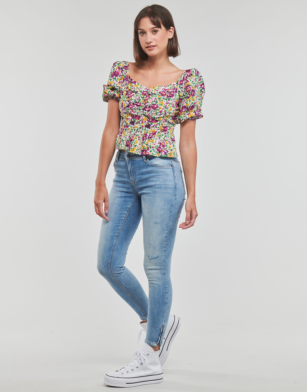 Jeans Slim Donna Noisy May NMKIMMY NW ANK DEST JEANS AZ237LB NOOS Blu