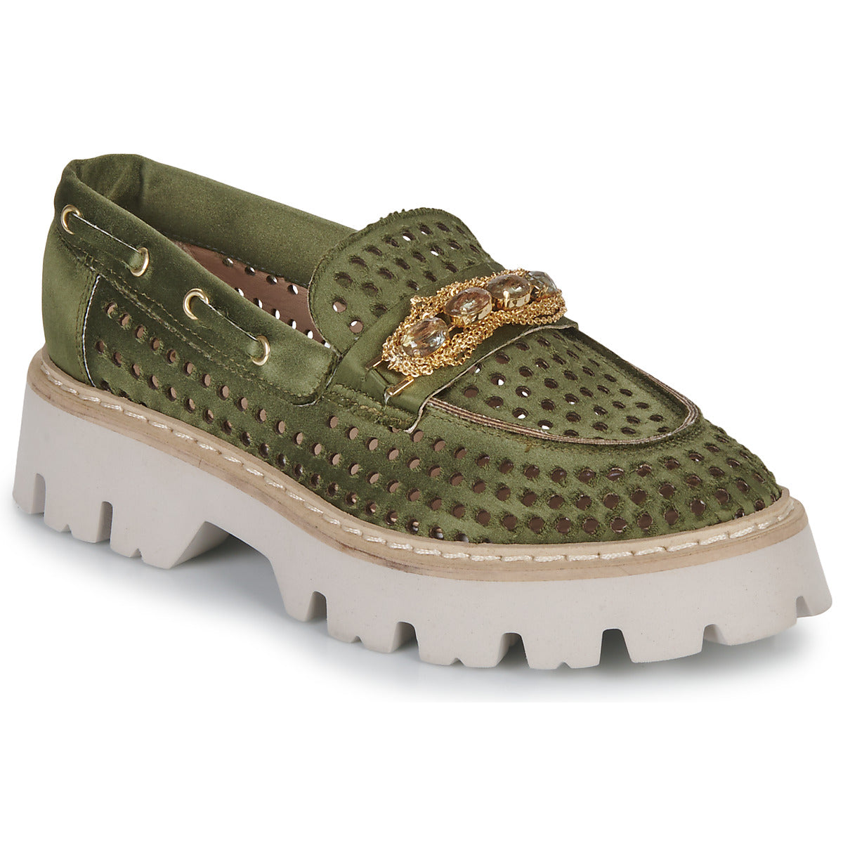 Scarpe Donna Fru.it 8149-999-ANFIBIO-MILITARE-ORO Kaki