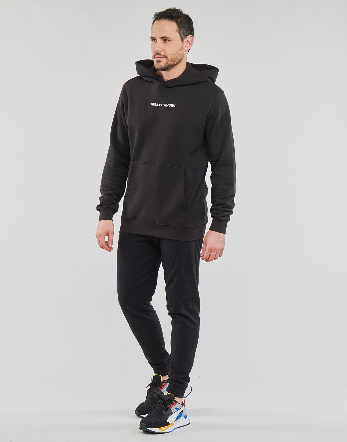 Felpa Uomo Helly Hansen CORE GRAPHIC SWEAT HOODIE Nero