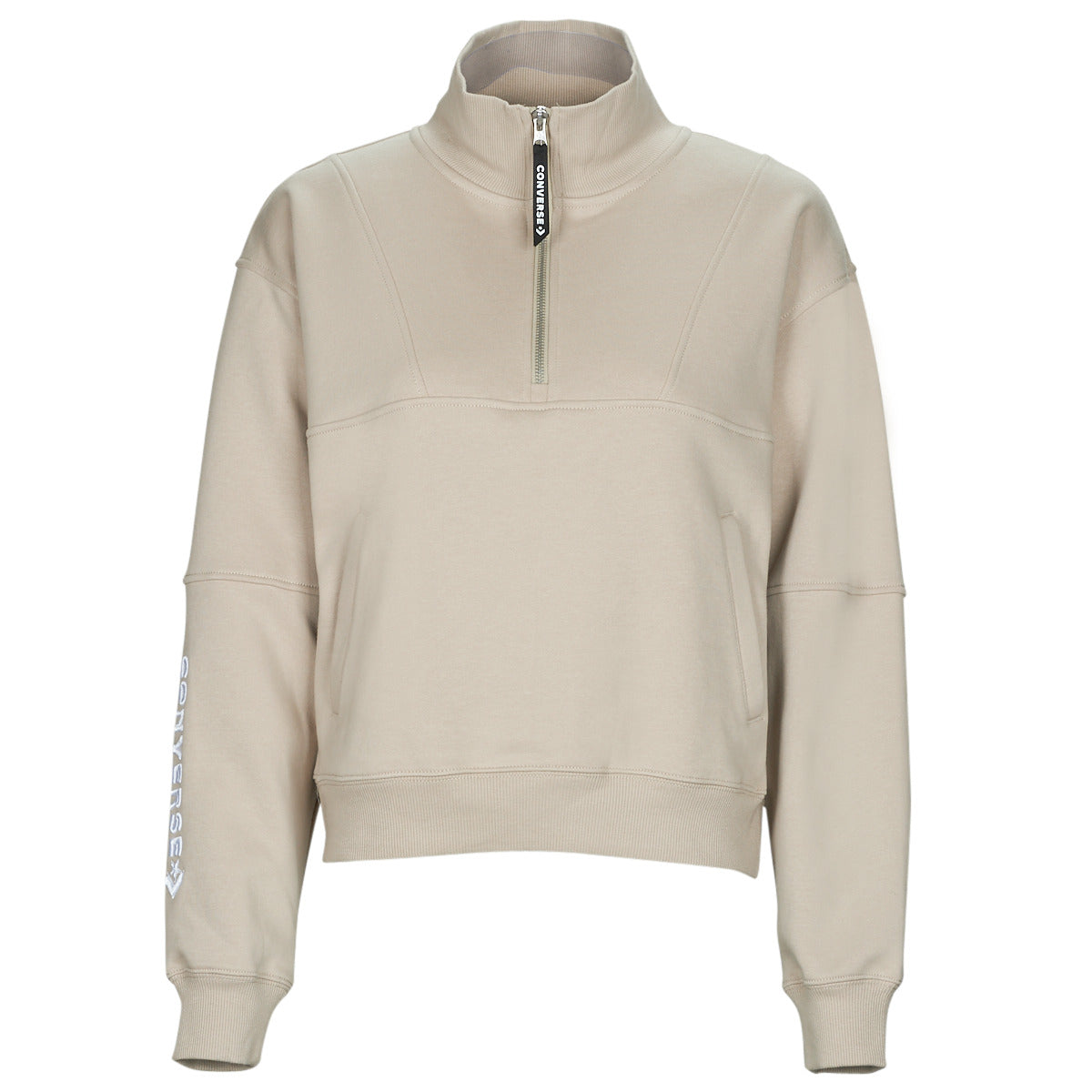 Felpa Donna Converse FASHION HALF-ZIP Beige