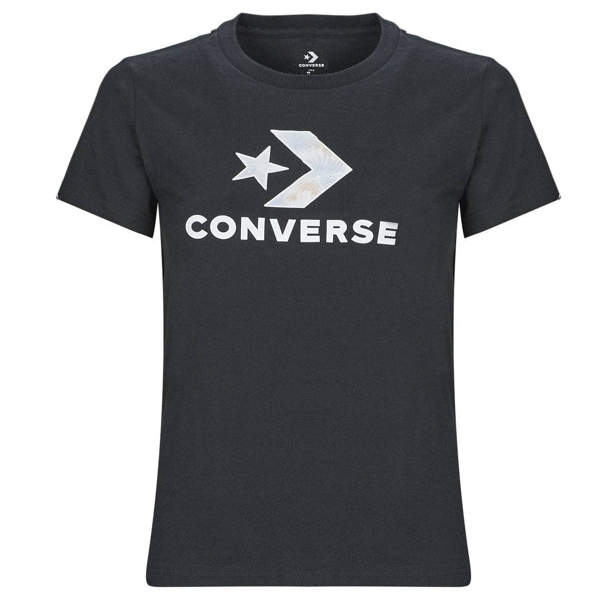 T-shirt Donna Converse FLORAL STAR CHEVRON Nero
