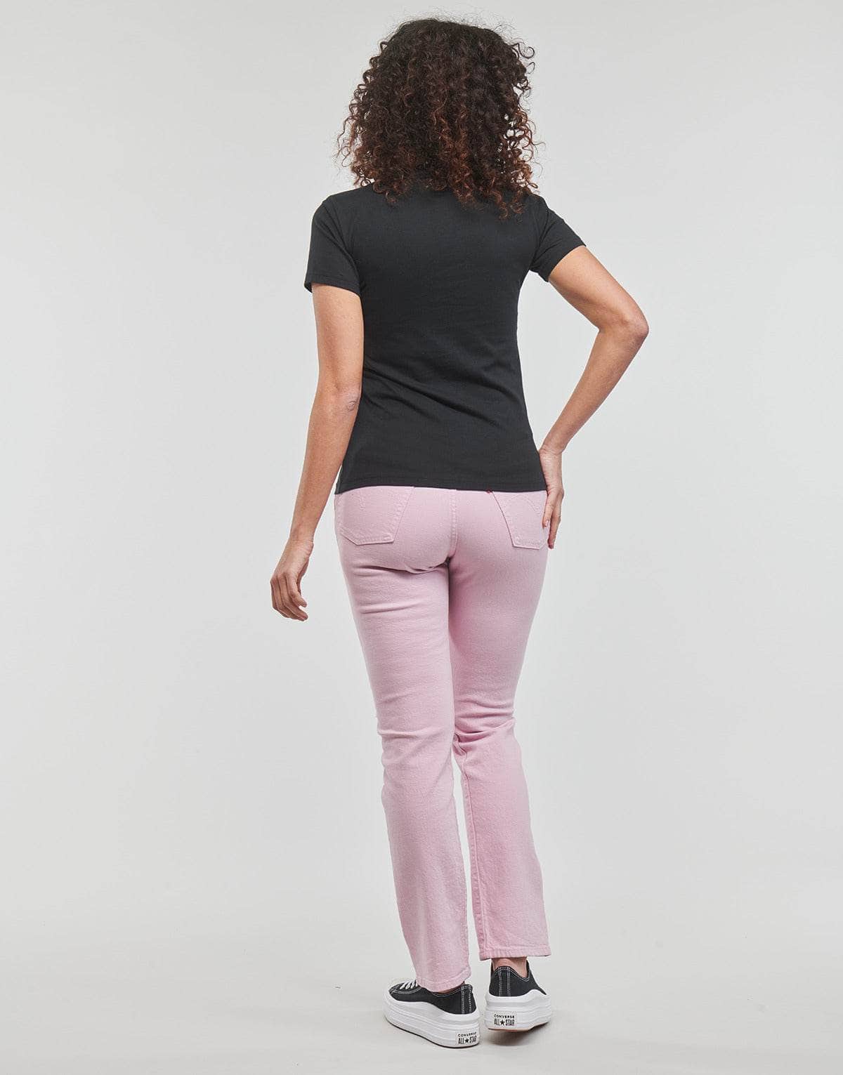 T-shirt Donna Converse FLORAL STAR CHEVRON Nero