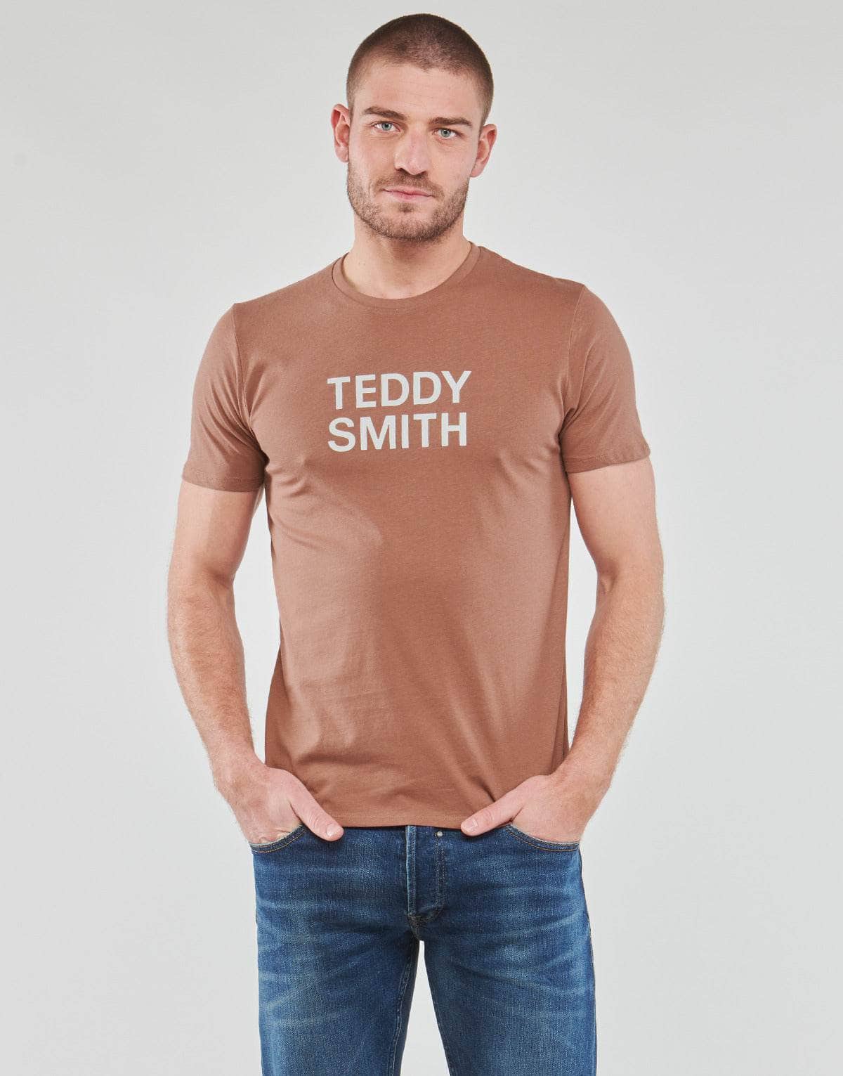 T-shirt Uomo Teddy Smith TICLASS BASIC MC Marrone