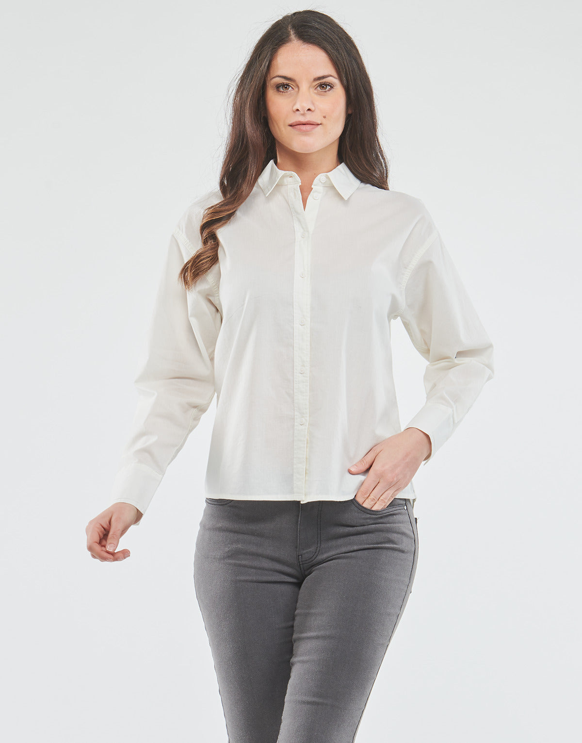 Camicia Donna Vero Moda VMMELIA LS SHIRT WVN NOOS Bianco