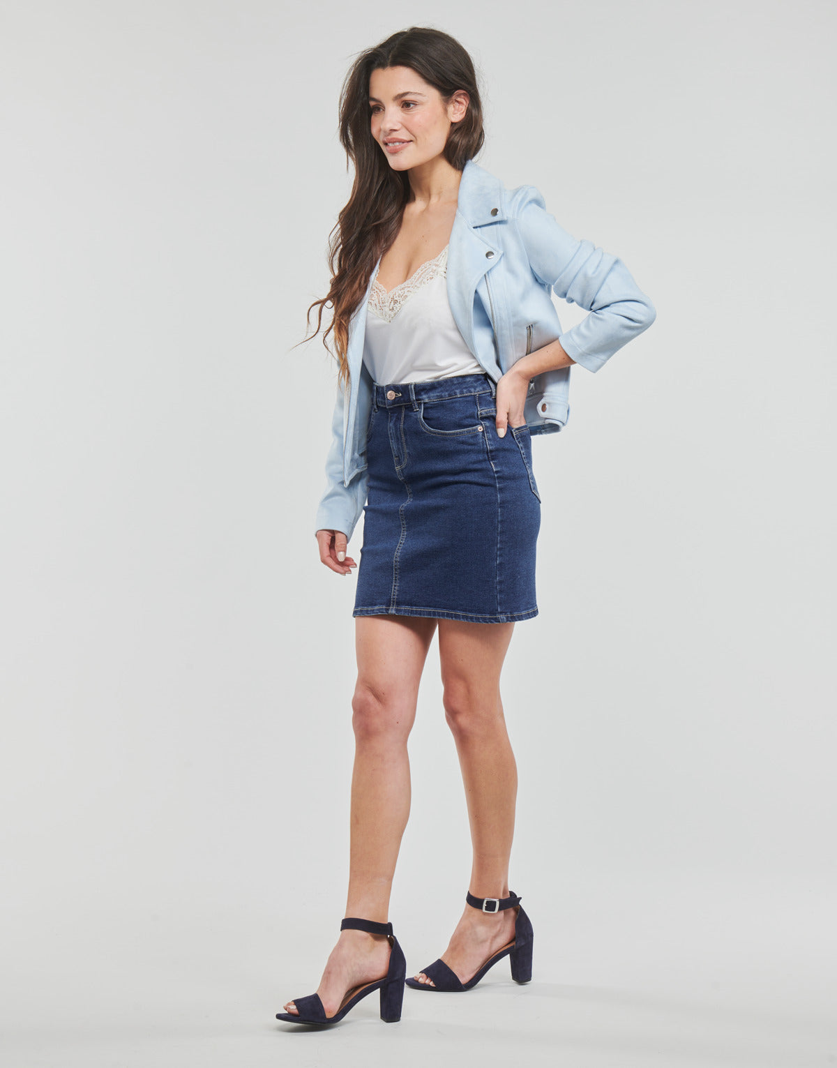 Gonna Donna Vero Moda VMLUNA HR DENIM SKIRT MIX GA Blu
