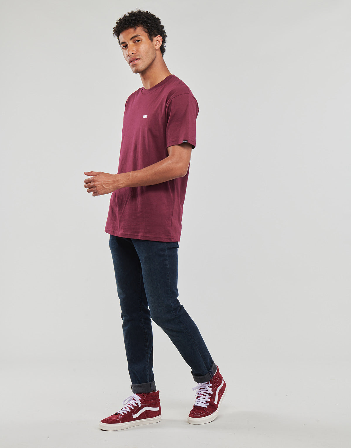 T-shirt Uomo Vans  MN LEFT CHEST LOGO TEE  Rosso