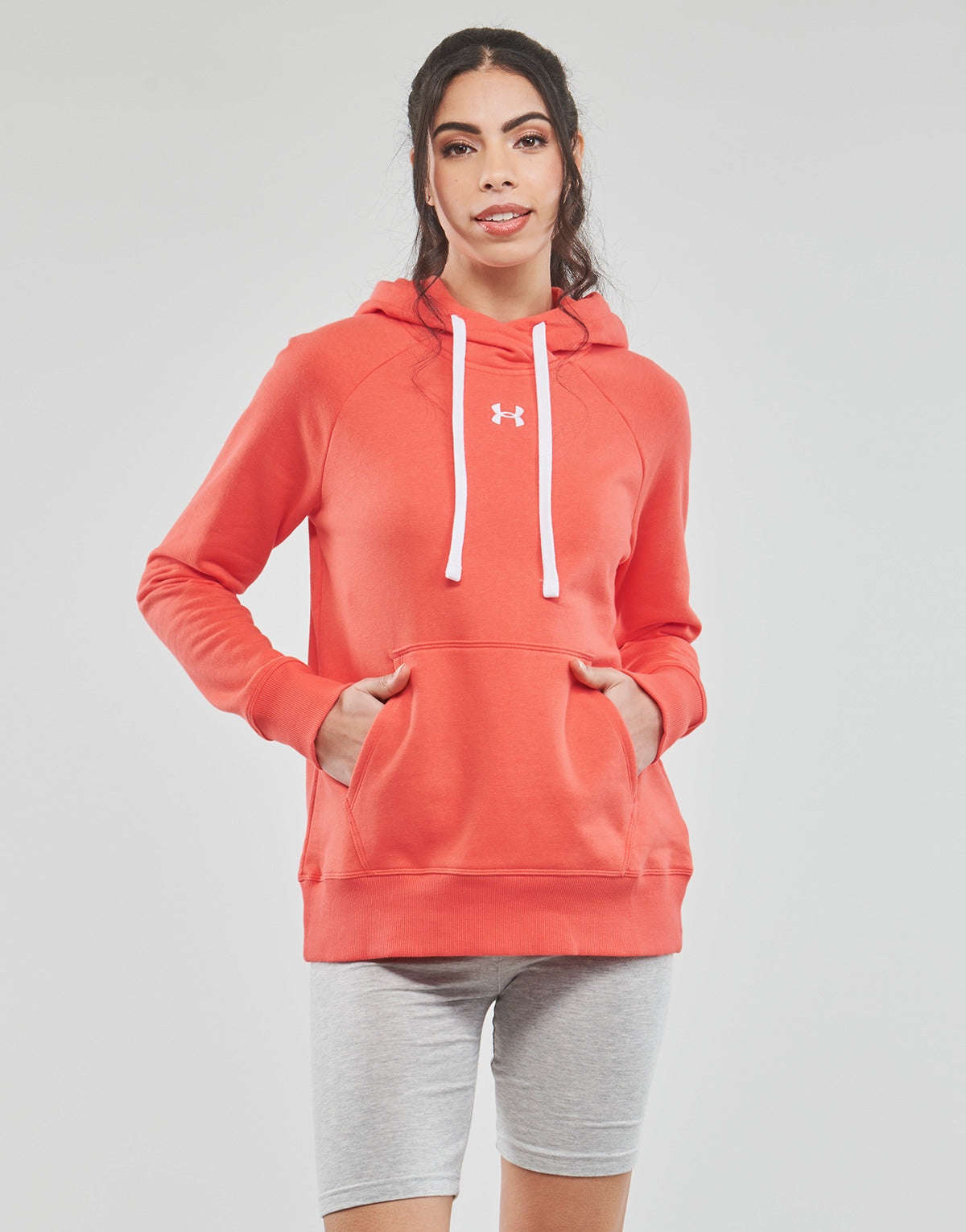 Felpa Donna Under Armour Rival Fleece HB Hoodie Rosso