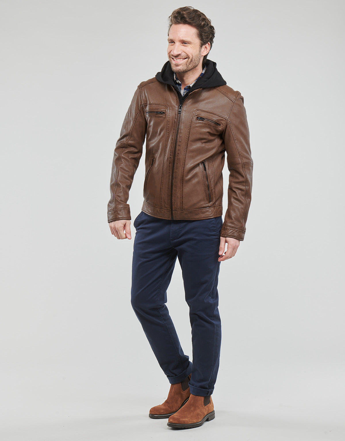 Giacca in pelle Uomo Oakwood KINGSLEY Marrone