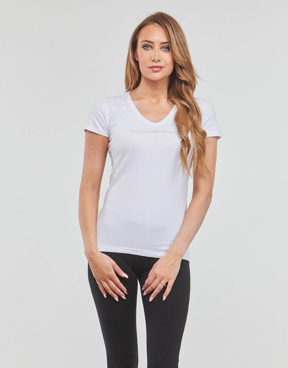 T-shirt Donna Emporio Armani T-SHIRT V NECK Bianco