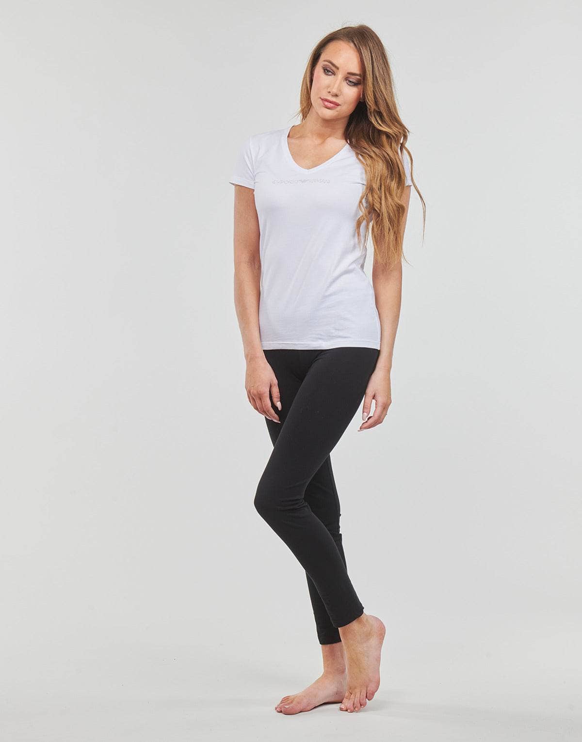 T-shirt Donna Emporio Armani T-SHIRT V NECK Bianco