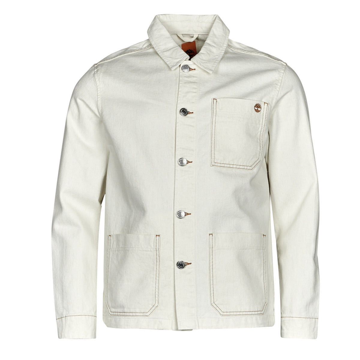 Giubbotto Uomo Timberland Work For The Future - Cotton Hemp Denim Chore Jacket Bianco