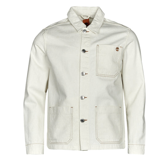 Giubbotto Uomo Timberland Work For The Future - Cotton Hemp Denim Chore Jacket Bianco
