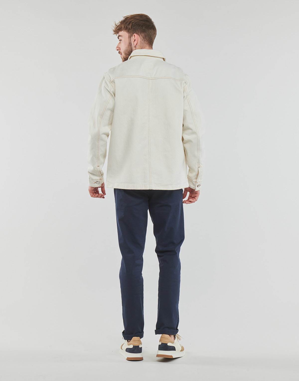 Giubbotto Uomo Timberland Work For The Future - Cotton Hemp Denim Chore Jacket Bianco