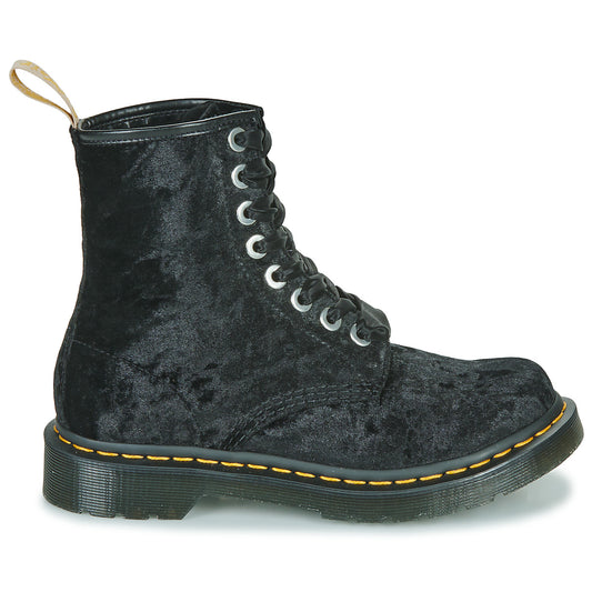 Stivaletti Donna Dr. Martens  VEGAN 1460 BLACK VELVET  Nero