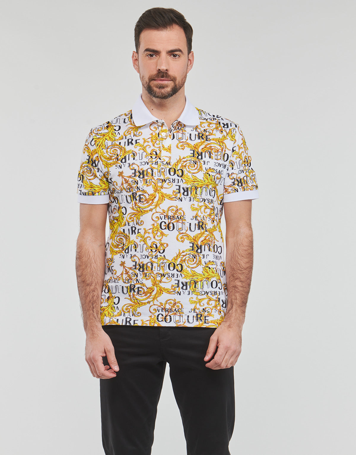 Polo Uomo Versace Jeans Couture GAG6S0 Bianco