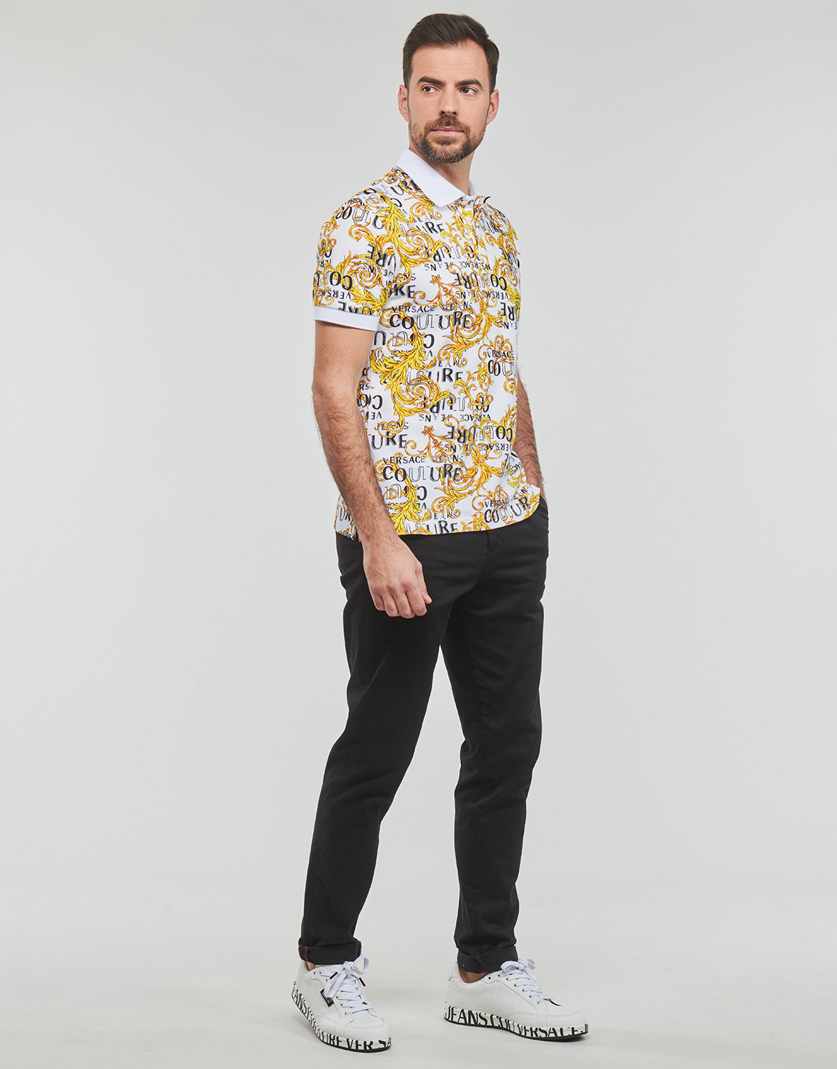 Polo Uomo Versace Jeans Couture GAG6S0 Bianco