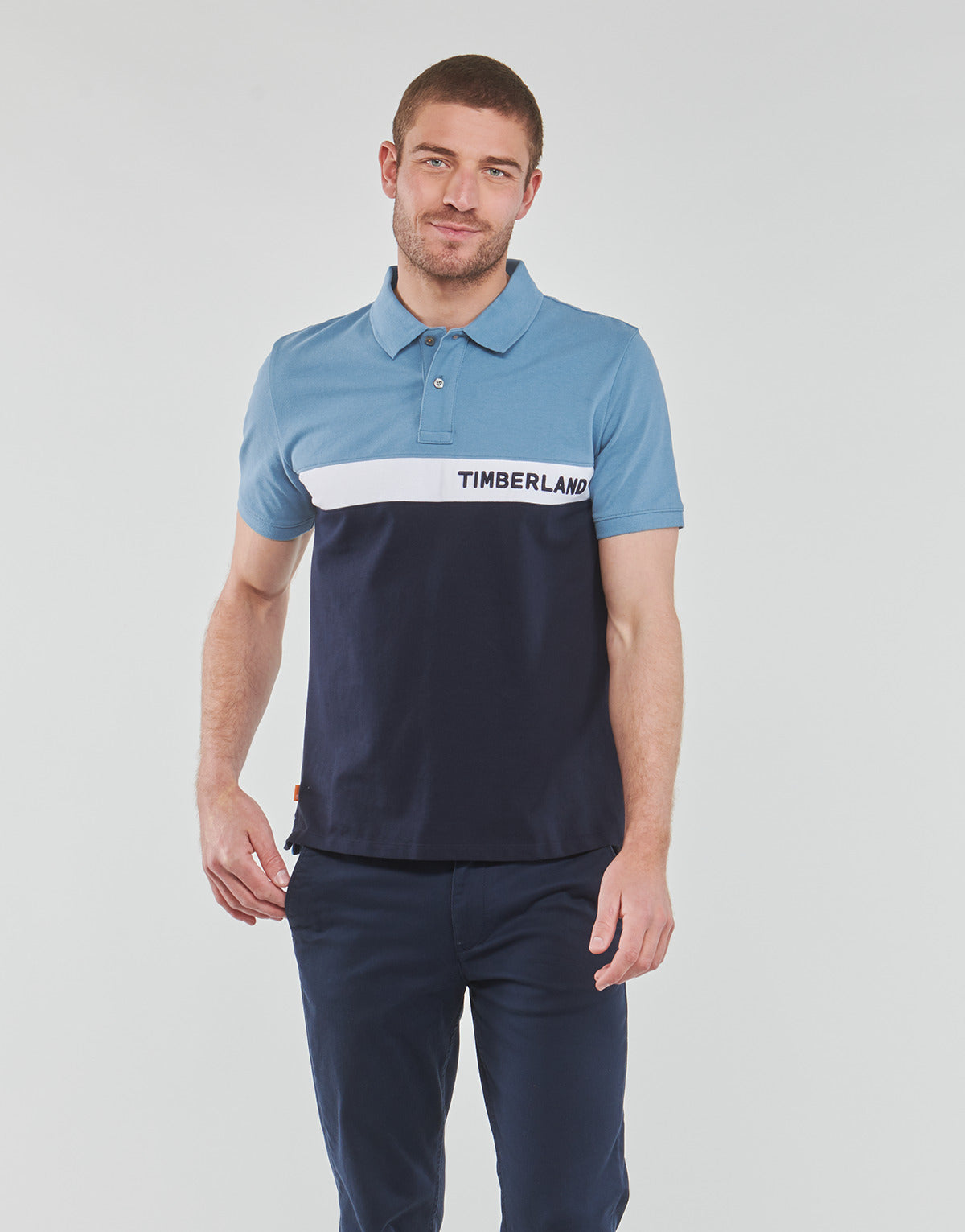 Polo Uomo Timberland SS Millers River Colourblock Polo Reg Blu