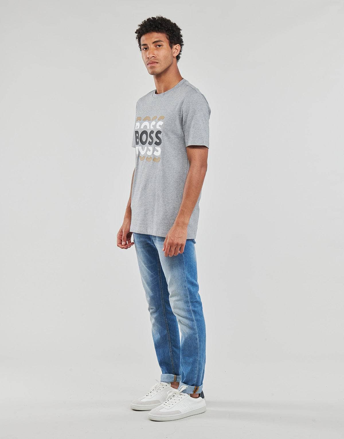 T-shirt Uomo BOSS TIBURT 414 Grigio