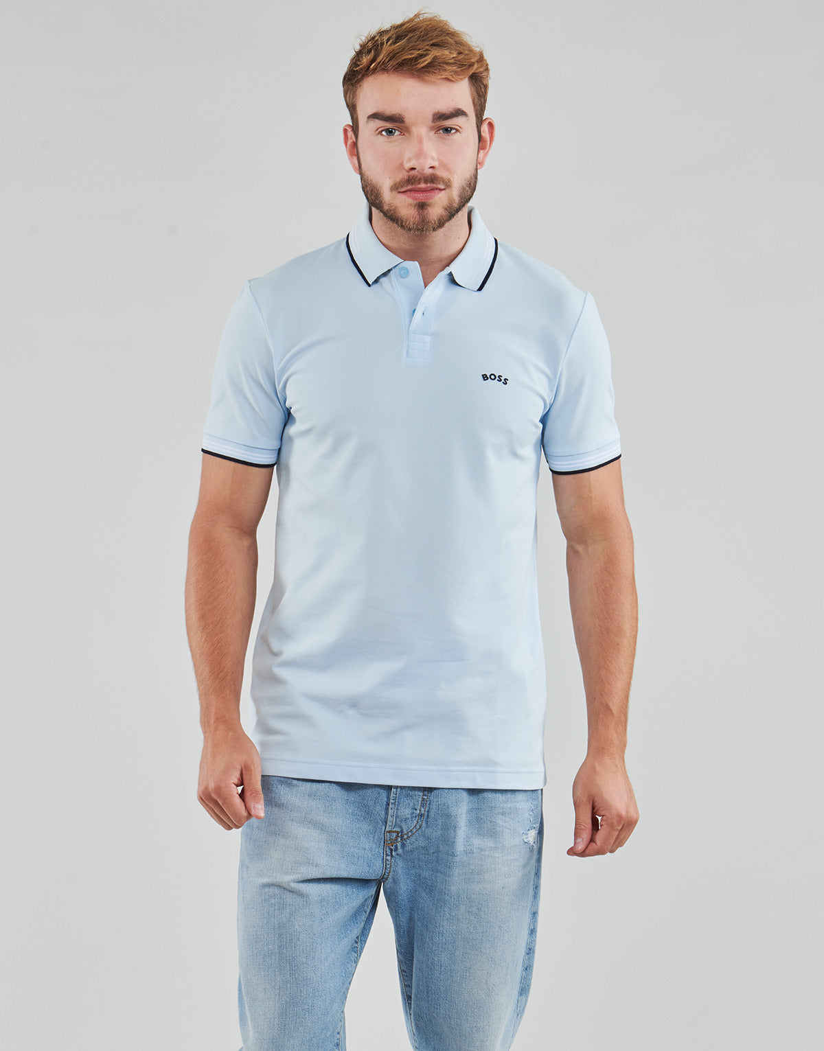 Polo Uomo BOSS  PAUL CURVED  Blu