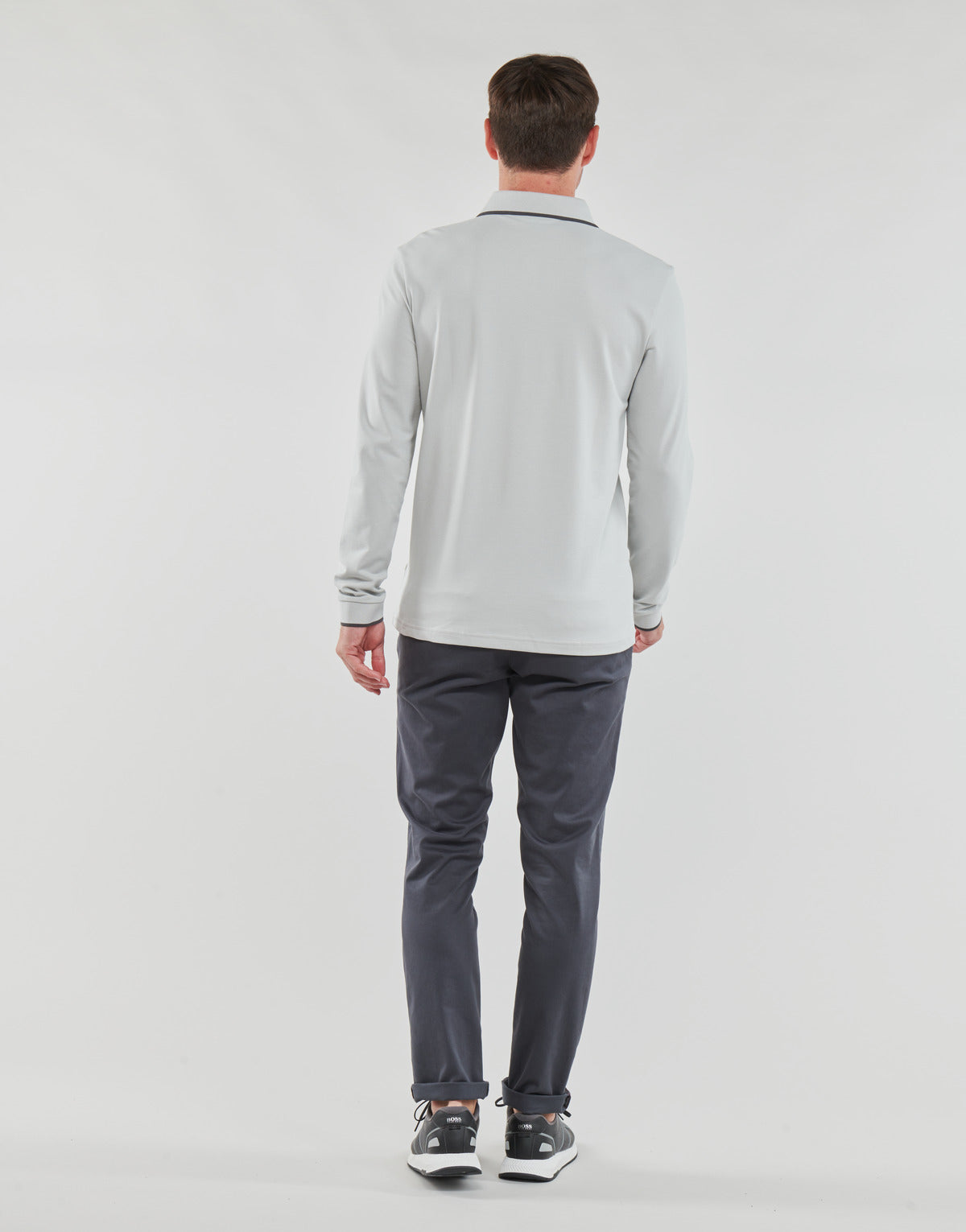 Polo maniche lunghe Uomo BOSS Passertiplong Grigio