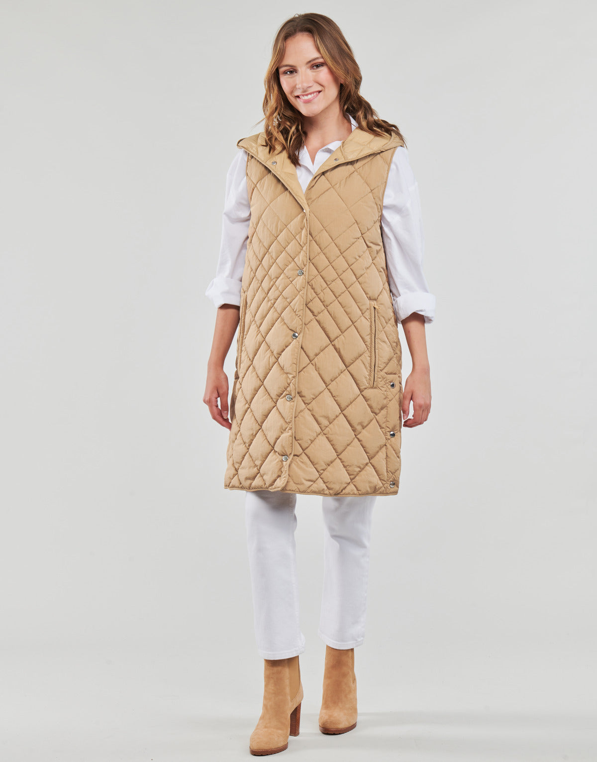 Piumino Donna BOSS Peffi Beige