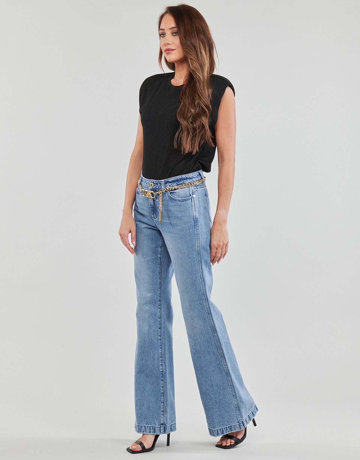 Jeans Flare Donna MICHAEL Michael Kors FLARE CHAIN BELT DNM JEAN Blu