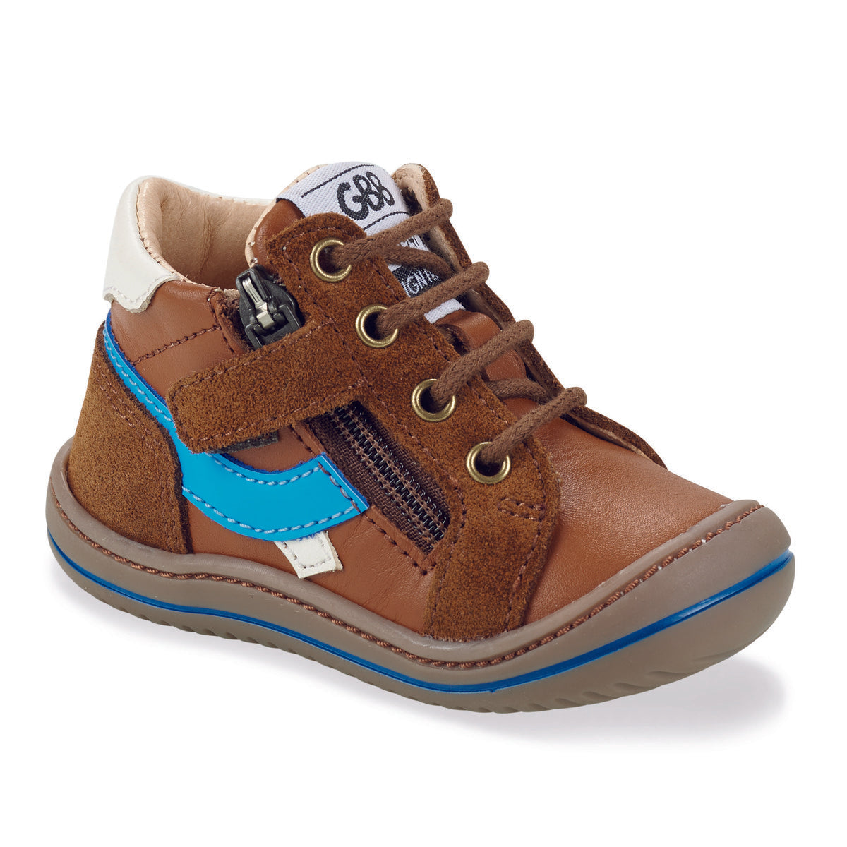 Scarpe bambini ragazzo GBB FLEXOO ZIPOU Marrone