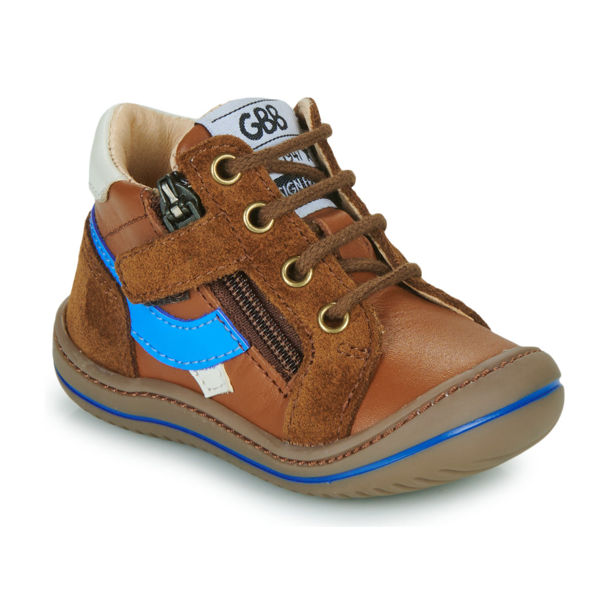 Scarpe bambini ragazzo GBB  FLEXOO ZIPOU  Marrone