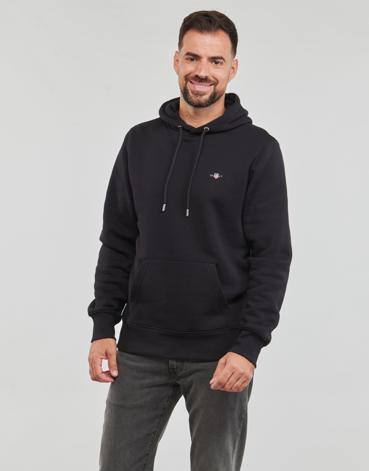 Felpa Uomo Gant REG SHIELD HOODIE Nero