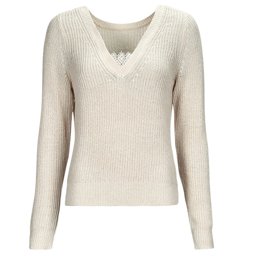 Maglione Donna Vila VIDEBRA REV L/S V-NECK KNIT TOP Beige