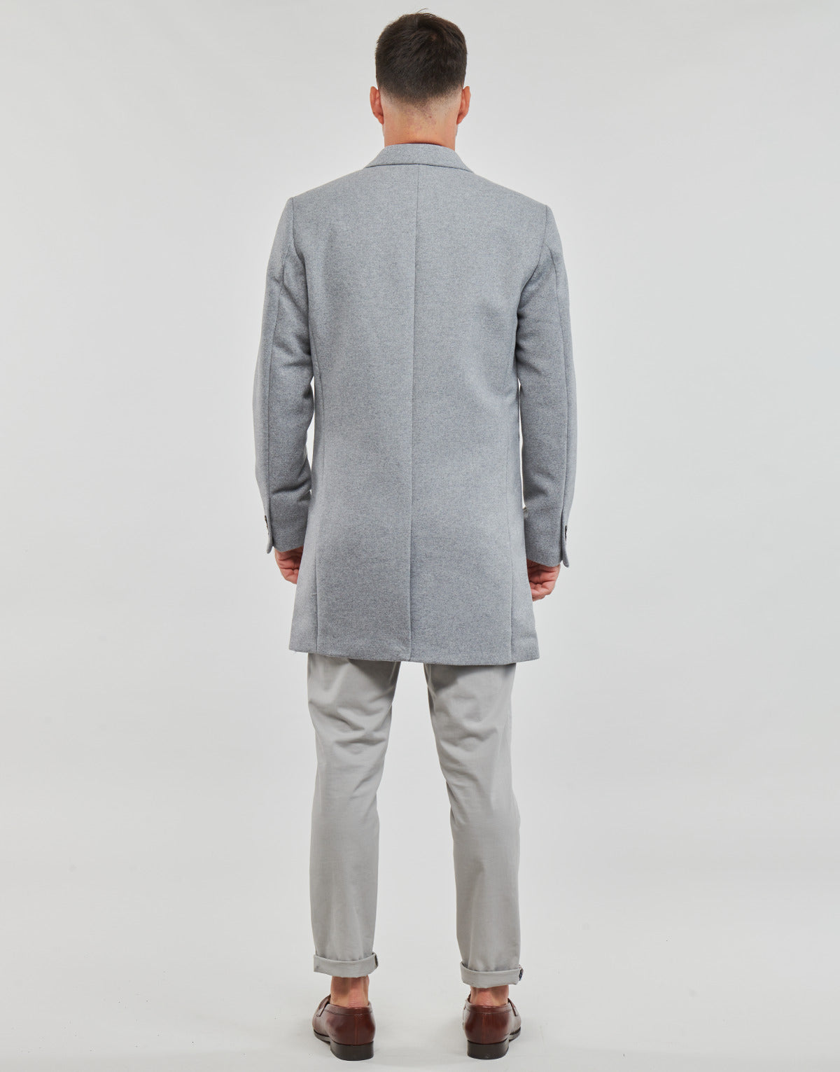 Mantella Uomo Jack & Jones JJEMORRISON WOOL COAT SN Grigio