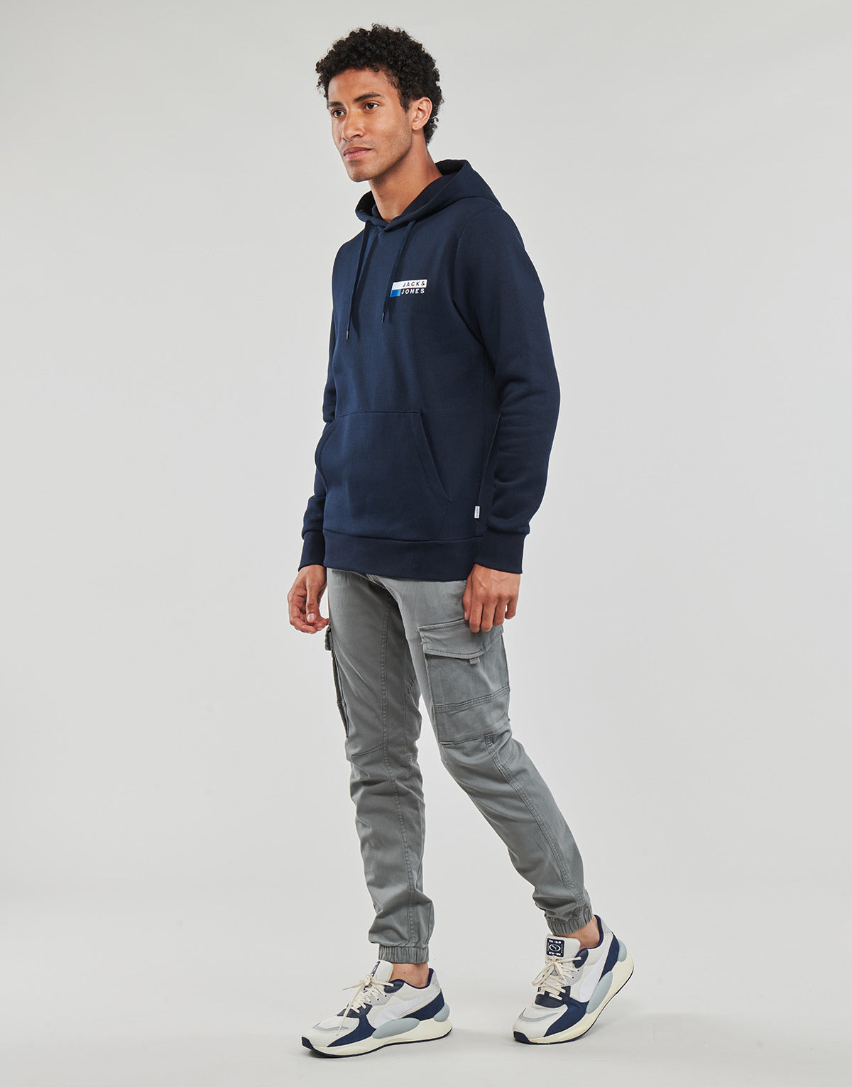 Felpa Uomo Jack & Jones  JJECORP LOGO SWEAT HOOD PLAY  Marine