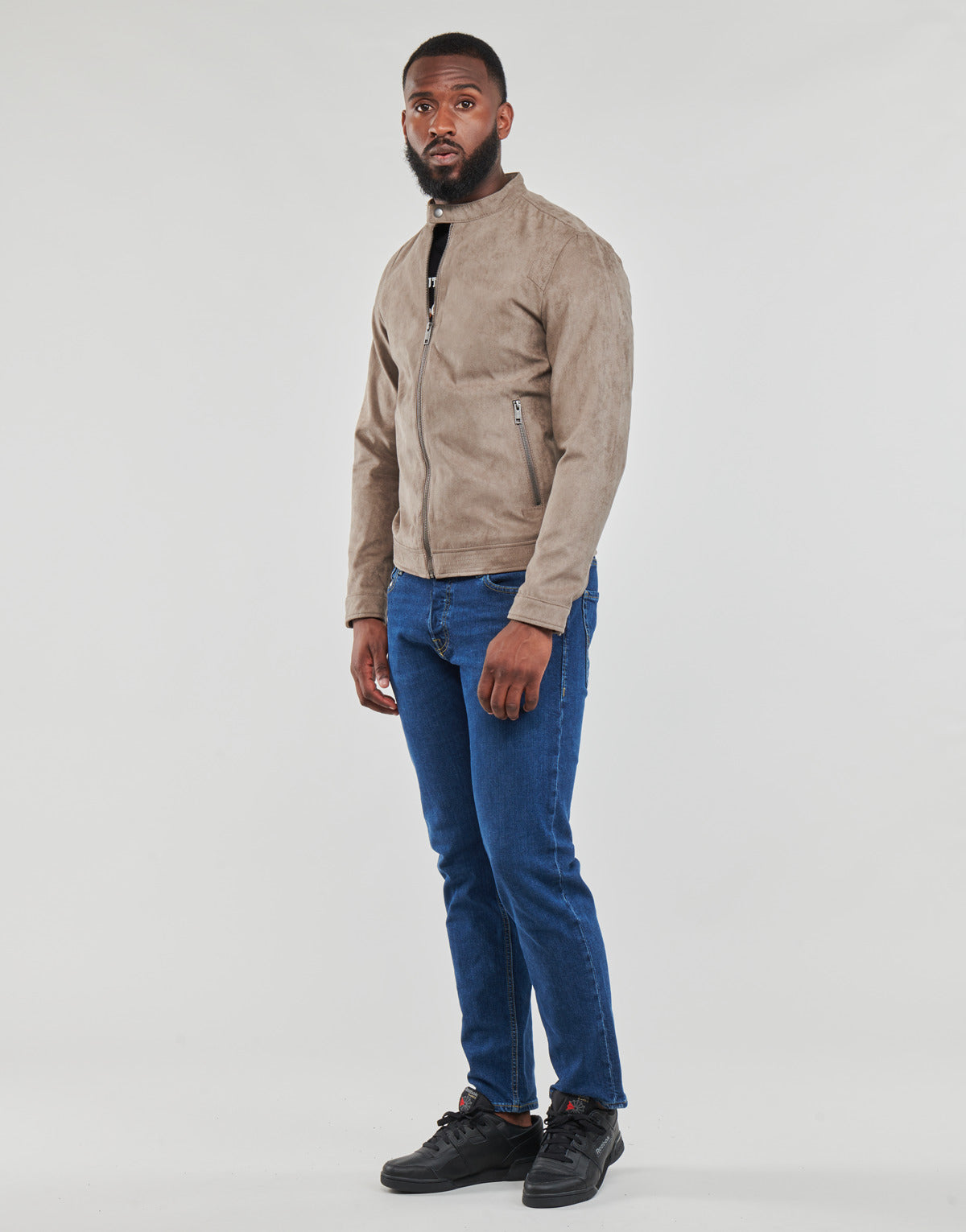 Giacca in pelle Uomo Jack & Jones JJEROCKY CLEAN JACKET Beige
