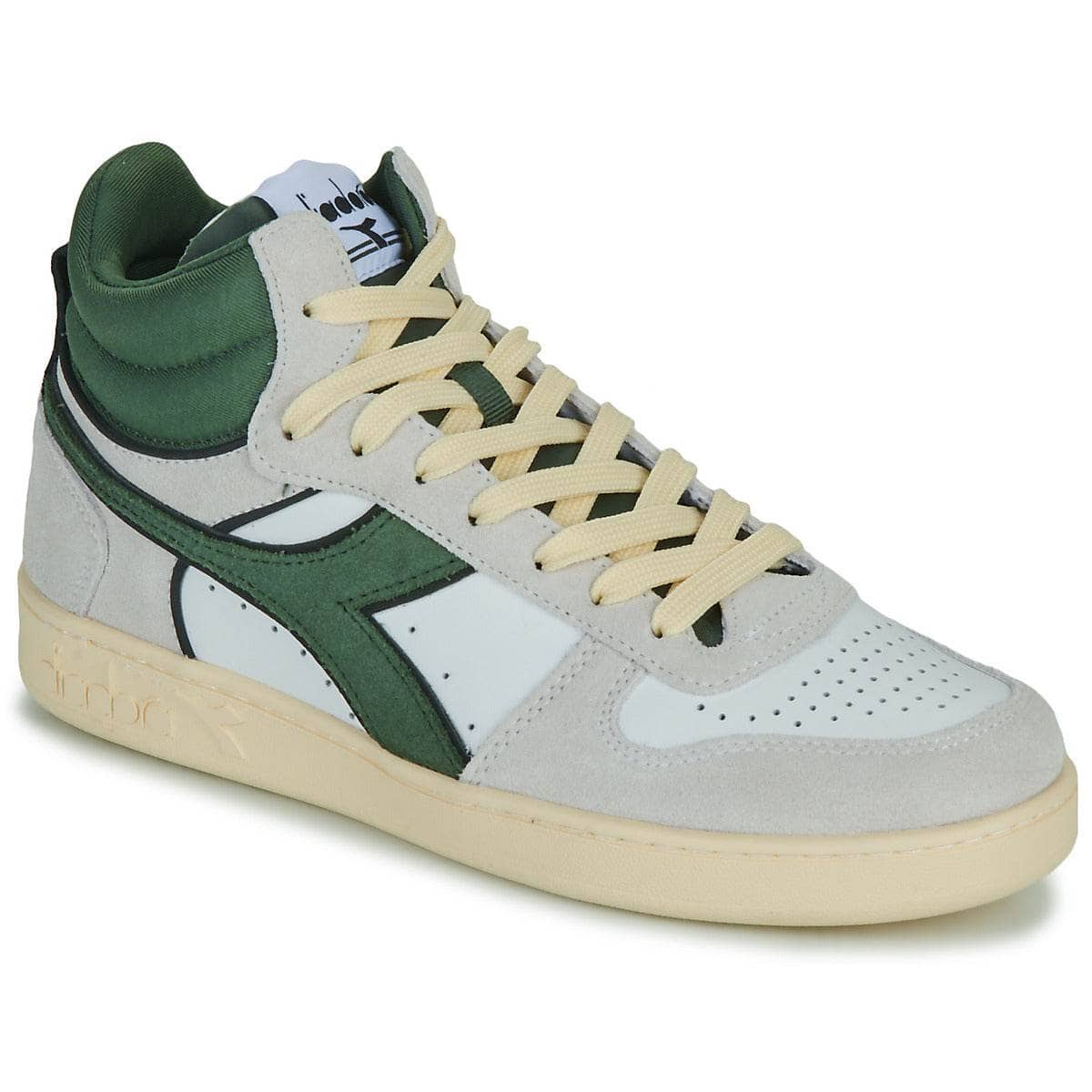 Sneakers alte Uomo Diadora MAGIC BASKET DEMI CUT SUEDE LEATHER Bianco