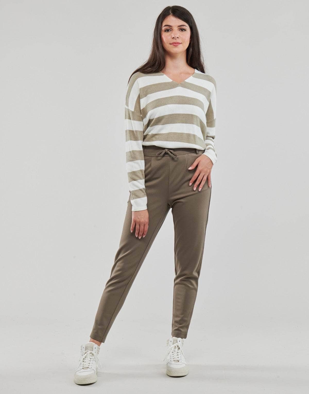 Pantalone Chino Donna Only ONLPOPTRASH LIFE EASY COL PANT PNT Marrone