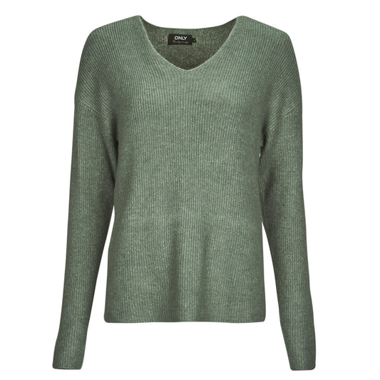 Maglione Donna Only  ONLCAMILLA V-NECK L/S PULLOVER KNT  Kaki