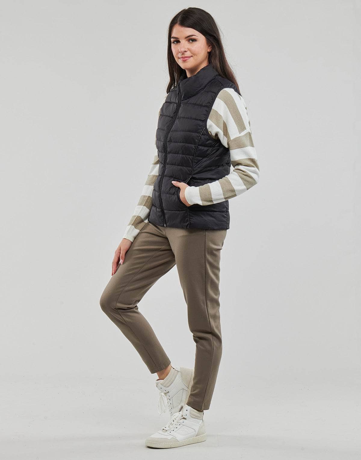Piumino Donna Only ONLNEWCLAIRE QUILTED WAISTCOAT OTW Nero