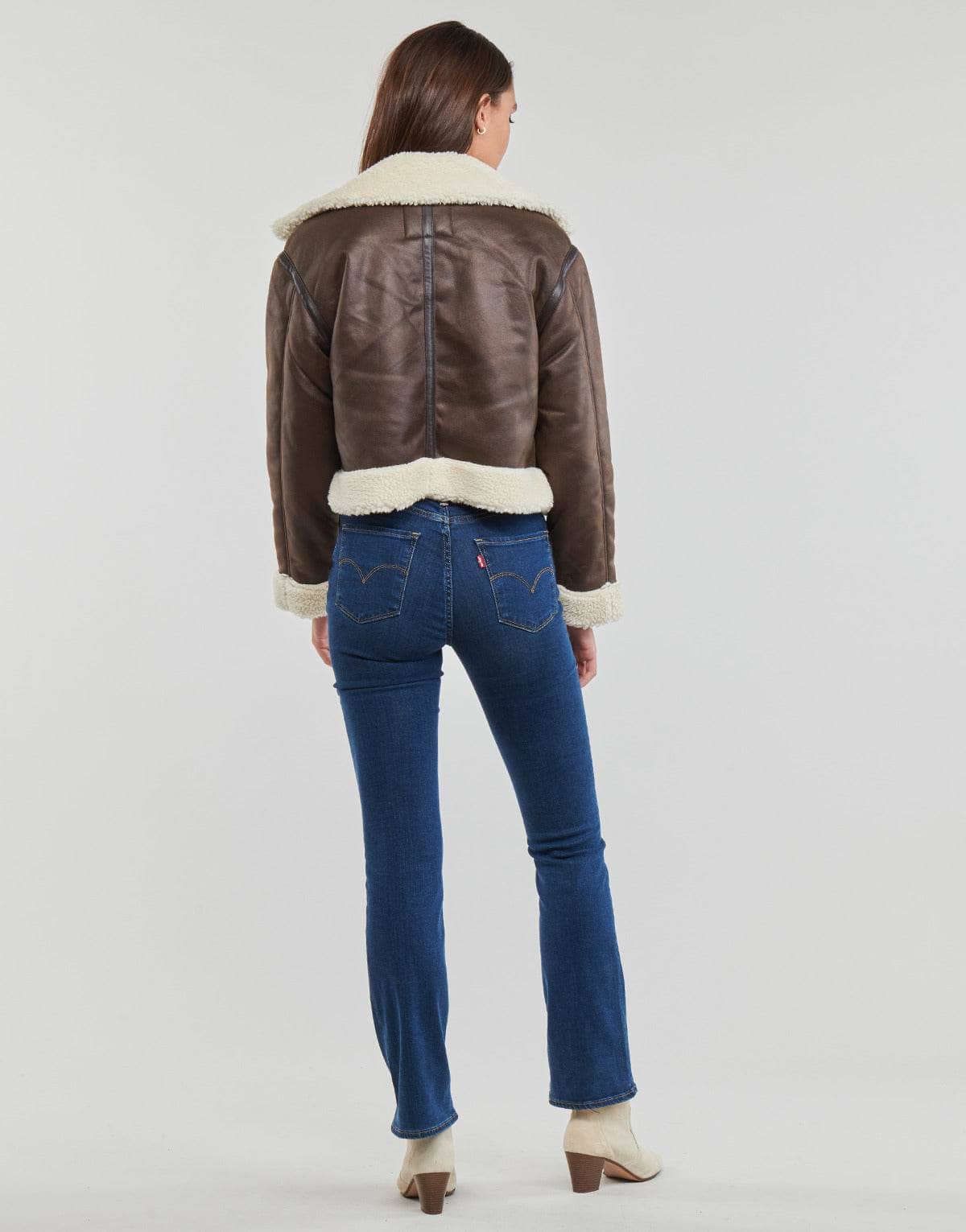 Giacca in pelle Donna Only ONLBETTY FAUX SUEDE BONDED AVIATOR OTW Marrone