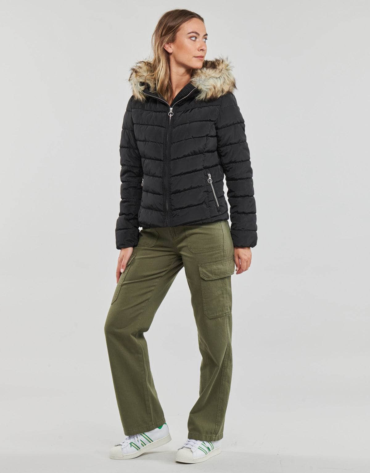 Piumino Donna Only ONLELLAN QUILTED HOOD JACKET CC OTW Nero