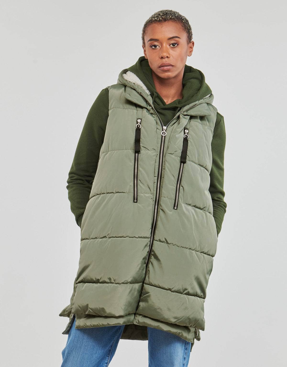 Piumino Donna Only ONLNEWNORA PUFFER WAISTCOAT CC OTW Kaki