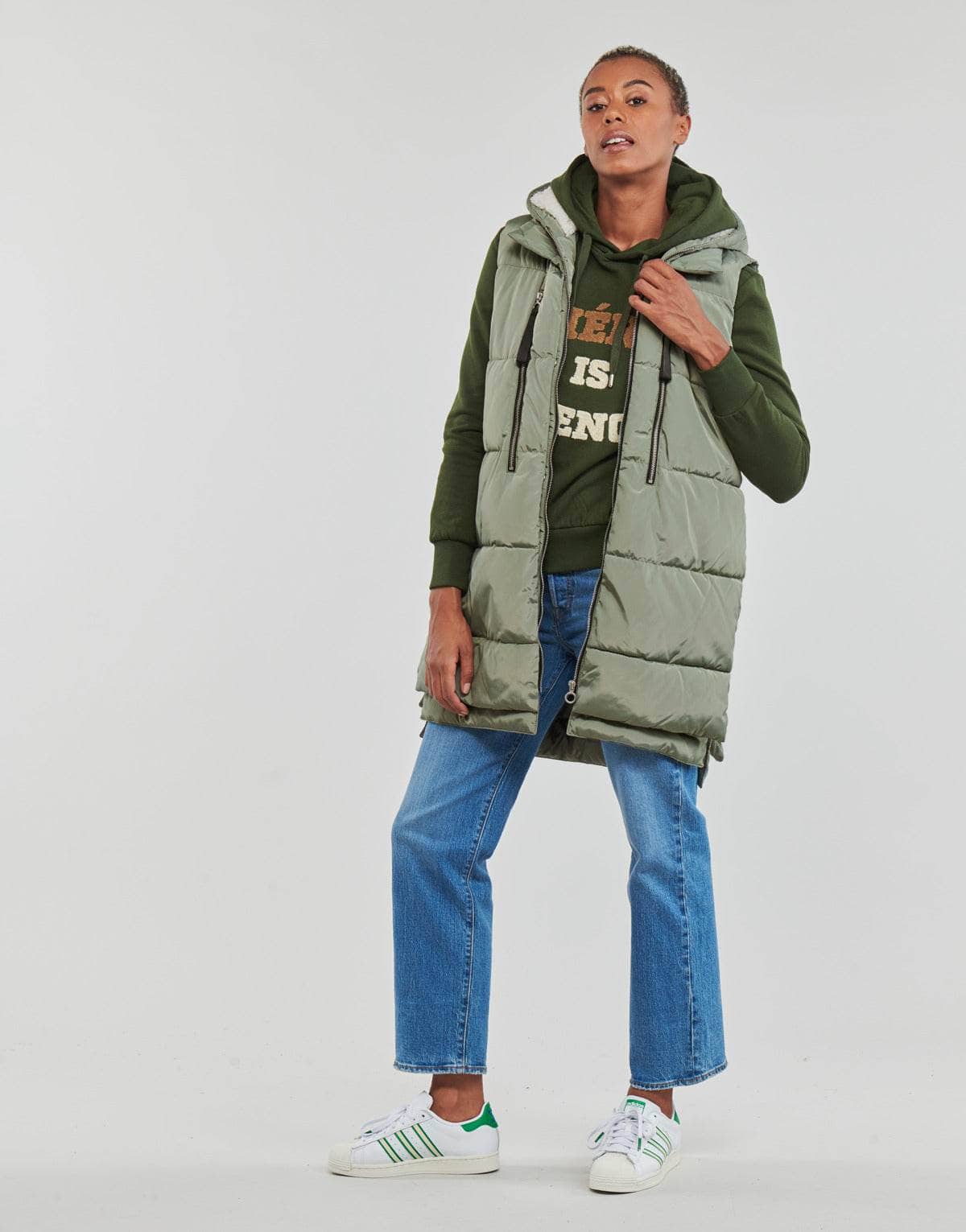 Piumino Donna Only ONLNEWNORA PUFFER WAISTCOAT CC OTW Kaki