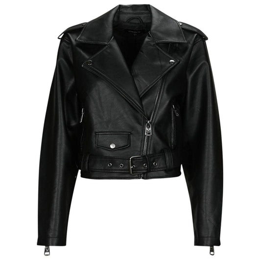 Giacca in pelle Donna Only ONLLOUIE FAUX LEAHTER BIKER OTW Nero