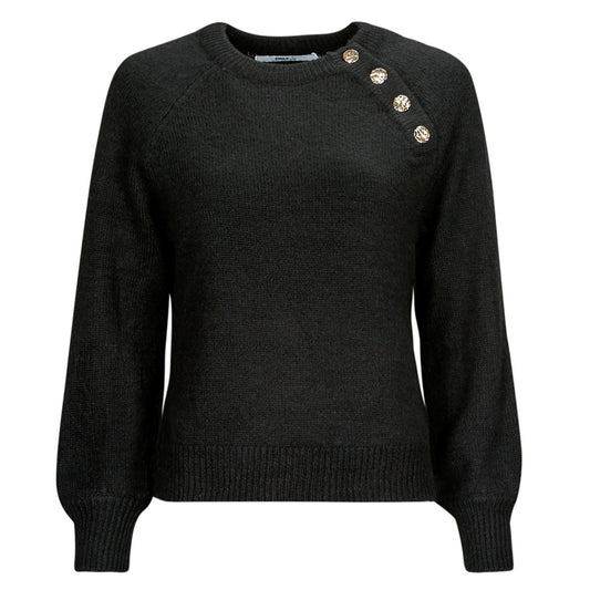 Maglione Donna Only  ONLEMMA LS BUTTON ONECK KNT  Nero