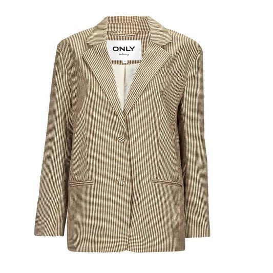 Giacca Donna Only ONLMOLLY L/S OVS CHECK BLAZER TLR Beige